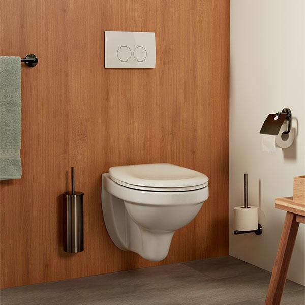 Kosmos toiletpapirholder m/l&aring;g - B&oslash;rstet gunmetal