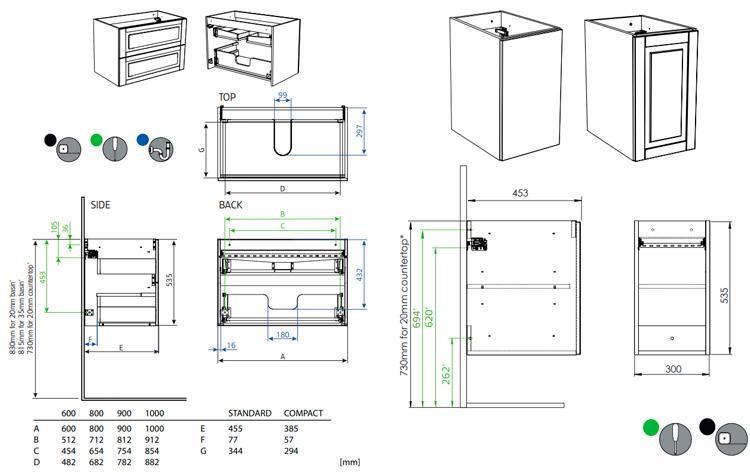 Hafa Grace 90 møbelsæt m/mat hvid bowlevask - Hvid mat rammefront Hafa Grace 90 møbelsæt m/mat hvid bowlevask - Hvid mat rammefront