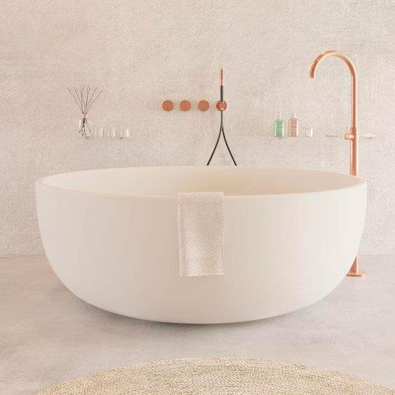 Ideavit Solidround fritst&aring;ende badekar &Oslash;135 cm - Mat hvid