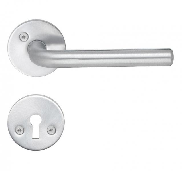 Beslagsboden indend&oslash;rs d&oslash;rgreb inkl n&oslash;gleskilt B283 - B&oslash;rstet krom - S&aelig;t &aacute; 4 stk