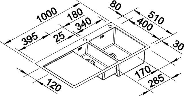 Blanco Claron 6 S-IF k&oslash;kkenvask - H&oslash;jrevendt - Rustfrit st&aring;l