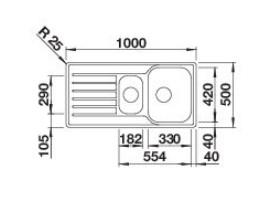 Blanco Lantos II 6S-IF UX k&oslash;kkenvask - Rustfrit st&aring;l