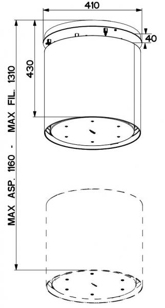 Eico Zoom PLUS frithængende wirehængt emhætte m/up and down - Rustfrit stål Eico Zoom PLUS frithængende wirehængt emhætte m/up and down - Rustfrit stål