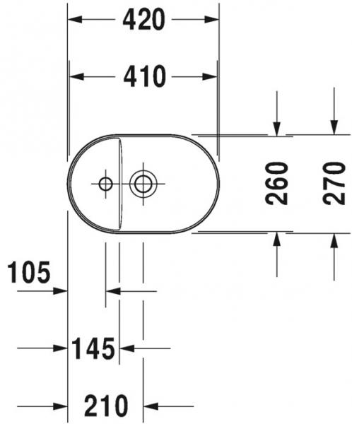 Duravit Luv 42 fritstående bowlevask - 1 hanehul - Uden overløb Duravit Luv 42 fritstående bowlevask - 1 hanehul - Uden overløb