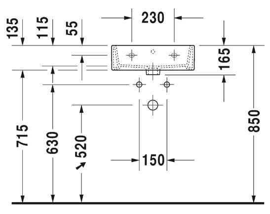 Duravit Vero Air 45 håndvask t/væg eller møbel - 1 hanehul Duravit Vero Air 45 håndvask t/væg eller møbel - 1 hanehul