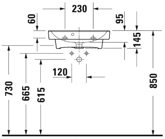 Duravit No.1 50 håndvask t/væg eller møbel Duravit No.1 50 håndvask t/væg eller møbel