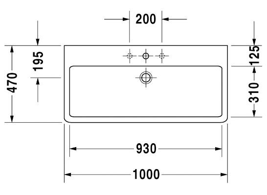 Duravit Vero 100 bowlevask op til v&aelig;g - 1 hanehul