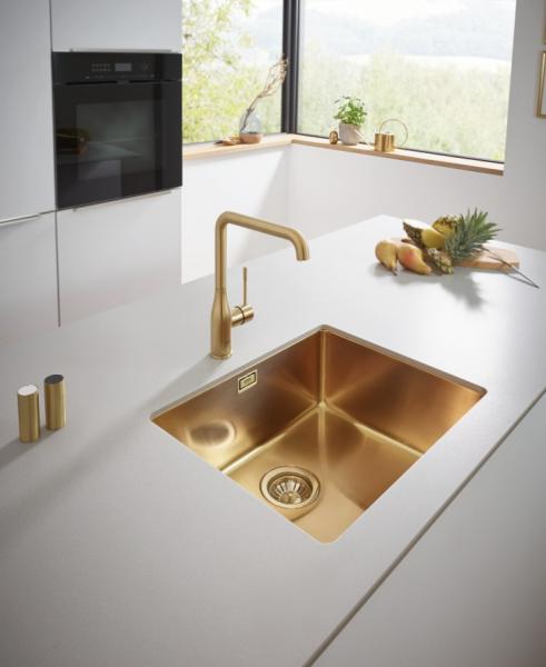 Grohe K700U rustfri st&aring;lvask - B&oslash;rstet Cool sunrise