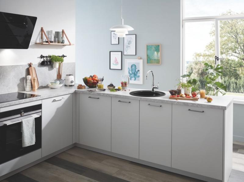 Grohe K200 rund køkkenvask i komposit - Sort granit Grohe K200 rund køkkenvask i komposit - Sort granit