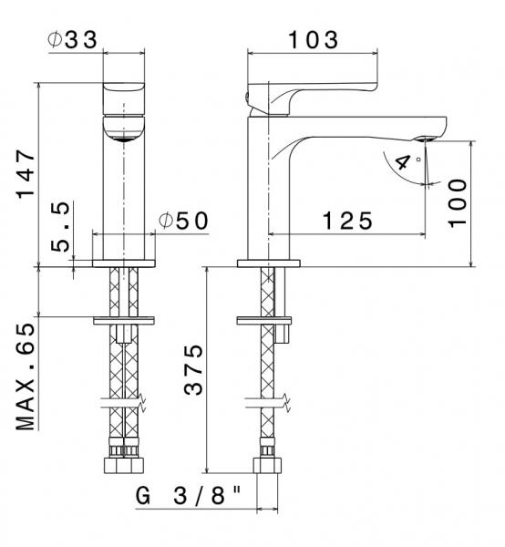 Cass&oslash;e Newform Linfa 2 h&aring;ndvaskarmatur - Mat hvid