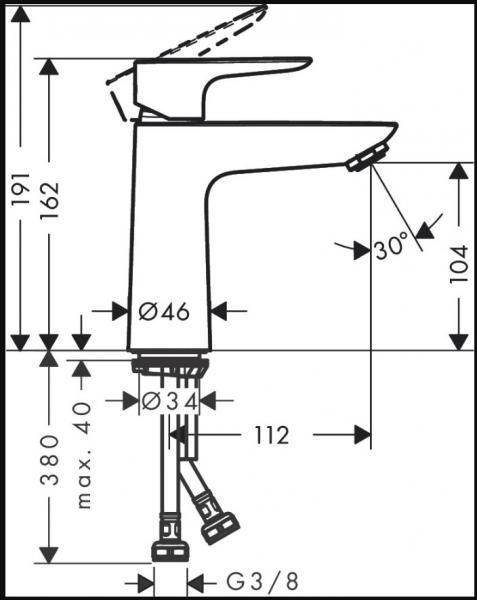 Hansgrohe Talis E 110 h&aring;ndvaskarmatur m/CoolStart - B&oslash;rstet bronze