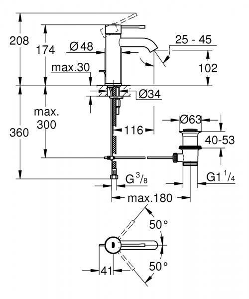 Grohe Essence & Euphoria komplet pakke til bad - B&oslash;rstet Hard Graphite