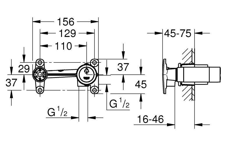 Grohe Essence New komplet armatur til indbygning i v&aelig;g - Mat sort