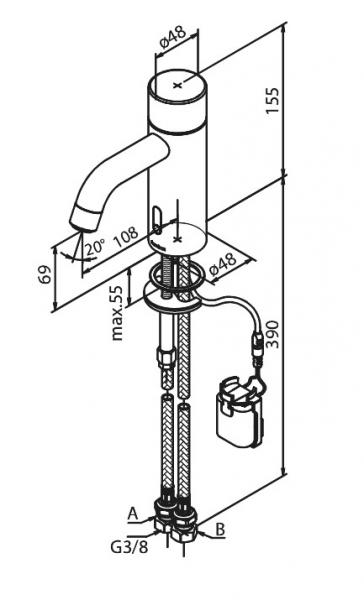 Damixa Silhouet Touchless h&aring;ndvaskarmatur - Krom