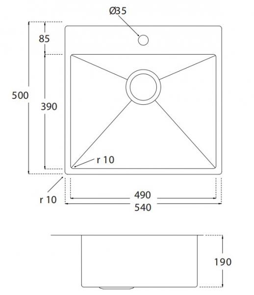 Lavabo Kubus 540 Soft køkkenvask inkl. Kubus 030 køkkenarmatur - Bruneret messing Lavabo Kubus 540 Soft køkkenvask inkl. Kubus 030 køkkenarmatur - Bruneret messing