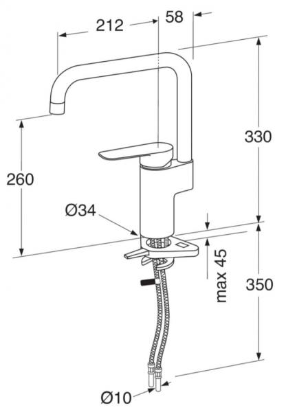 Gustavsberg Atlantic k&oslash;kkenarmatur m/h&oslash;j tud