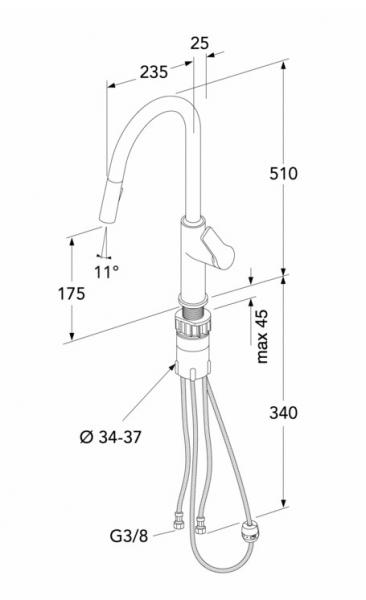 Gustavsberg Epic k&oslash;kkenarmatur m/udtr&aelig;k - Krom