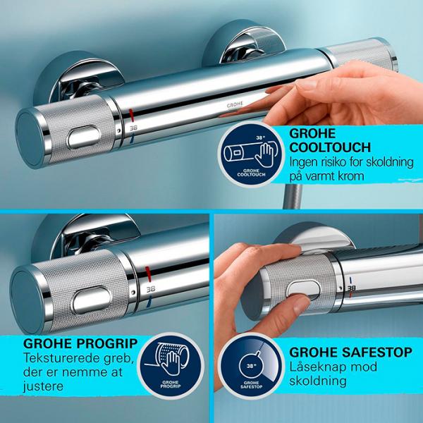 Grohe Vitalio Joy 260 komplet brusesystem m/EasyReach bakke - Krom Grohe Vitalio Joy 260 komplet brusesystem m/EasyReach bakke - Krom