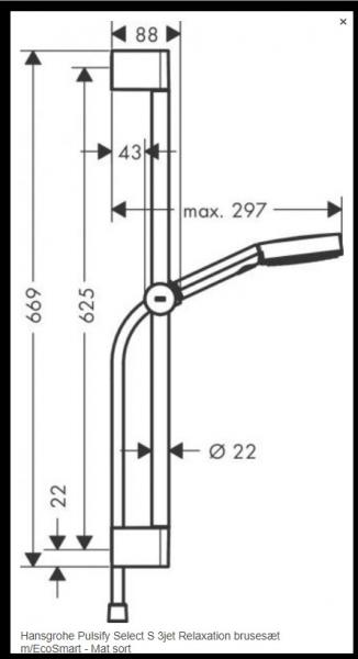 Hansgrohe Rebris S komplet bruses&aelig;t - Mat sort