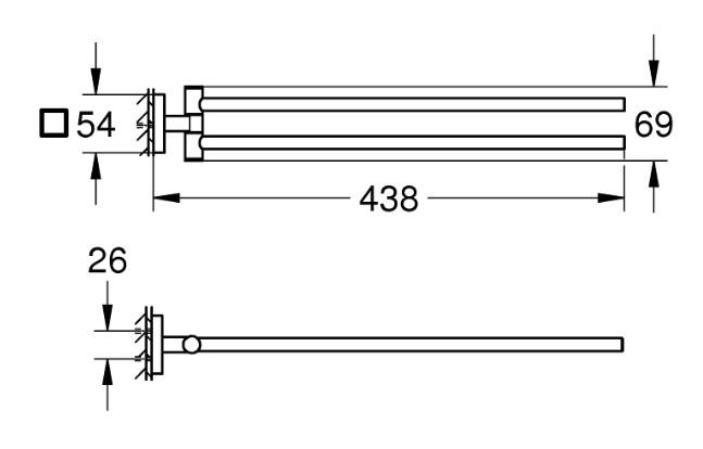 Grohe Start Cube dobbelt svingbar h&aring;ndkl&aelig;deholder - Supersteel