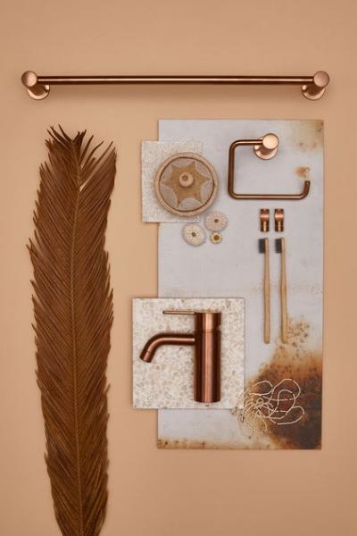 Damixa Silhouet dobbelt h&aring;ndkl&aelig;destang - 800 mm - B&oslash;rstet kobber