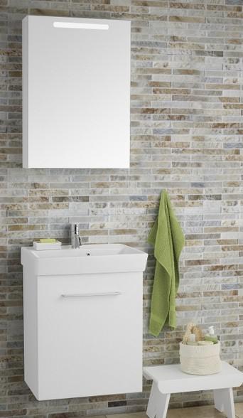 Dansani Mido møbelsæt 50 m/1 låge og Capella vask - Hvid mat Dansani Mido møbelsæt 50 m/1 låge og Capella vask - Hvid mat