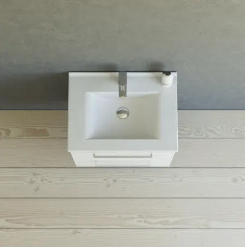 Dansani Mido+ 60 m&oslash;belpakke m/Amber vask og 2 skuffer - Mat hvid