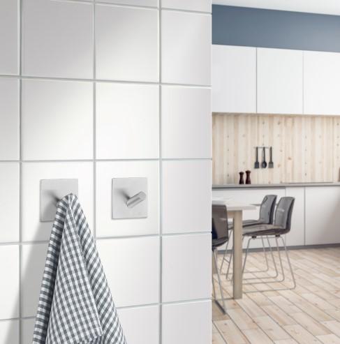 Beslagsboden firkantet selvkl&aelig;bende h&aring;ndkl&aelig;dekrog 45 - Rustfrit st&aring;l