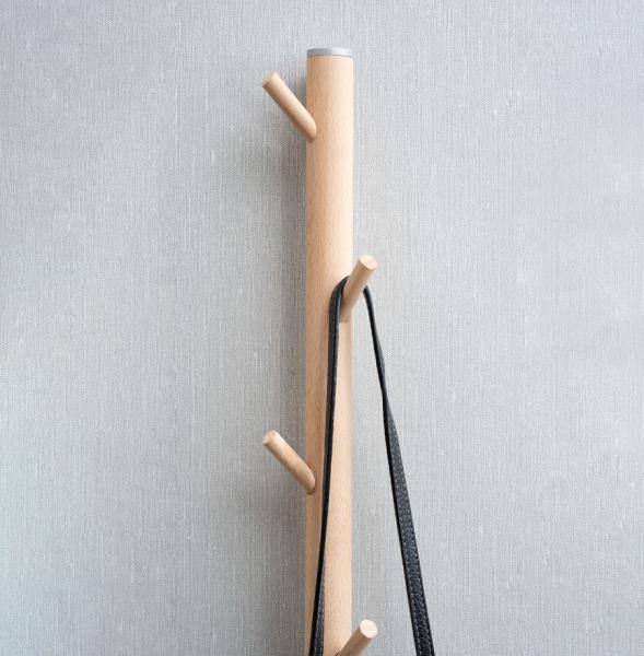 Beslagsboden lodret knager&aelig;kke m/5 knager - Tr&aelig;/matgr&aring;