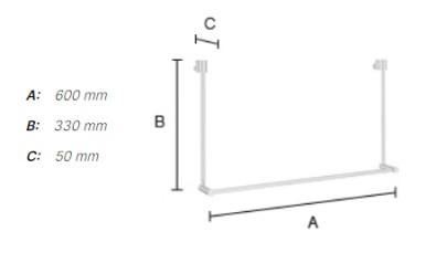 Smedbo Sideline h&aring;ndkl&aelig;destang til glasv&aelig;g - Krom
