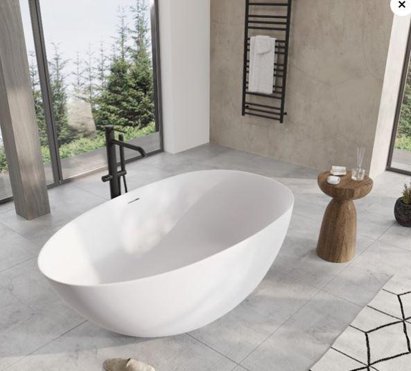 Strømberg Fermo oval fritstående badekar 1700x850 mm - Mat hvid Strømberg Fermo oval fritstående badekar 1700x850 mm - Mat hvid