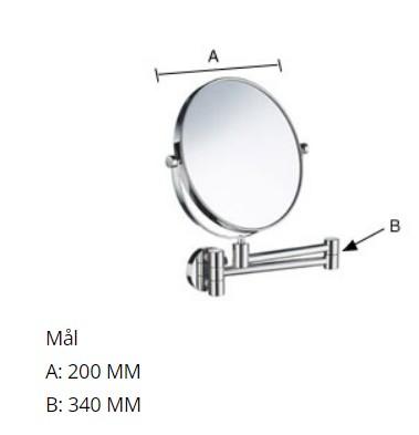 Smedbo Outline kosmetikspejl m/svingarm og 7 x forst&oslash;rrelse - Krom