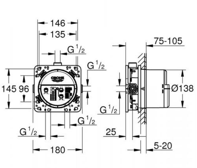 Grohe komplet indbygningspakke til badekar inkl termostat - Børstet Warm Sunset Grohe komplet indbygningspakke til badekar inkl termostat - Børstet Warm Sunset