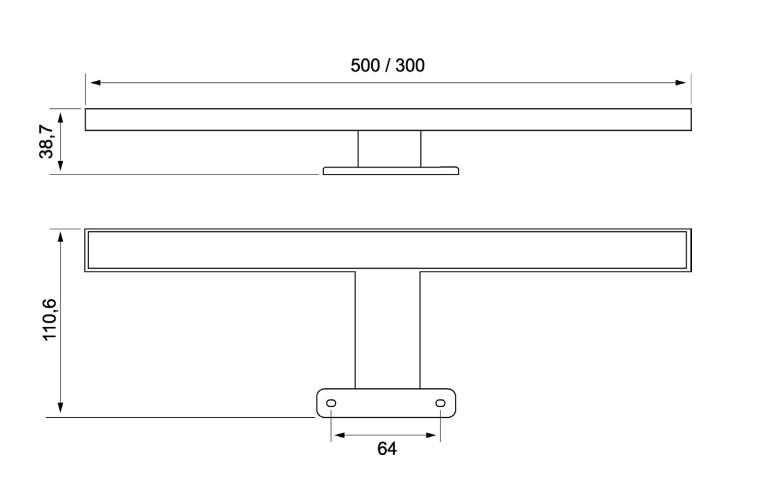 Cass&oslash;e Lungo spejllampe - V&aelig;g eller spejlmontage - Mat sort