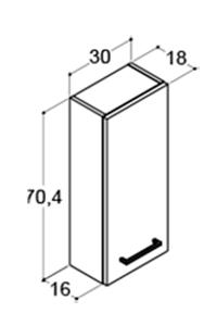 Dansani Mido+ overskab m/3 glashylder - Venstreh&aelig;ngslet - Sort struktur