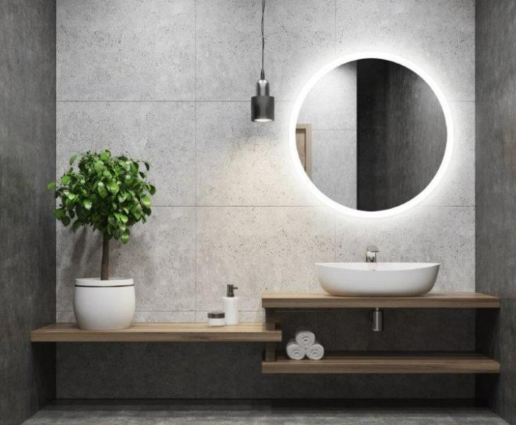 Sandra rundt spejl m/integreret LED lys, backlight og varme - Ø60 cm Sandra rundt spejl m/integreret LED lys, backlight og varme - Ø60 cm