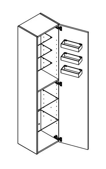 Dansani Luna Urban højskab 40 - Højrehængslet - Sort eg Dansani Luna Urban højskab 40 - Højrehængslet - Sort eg