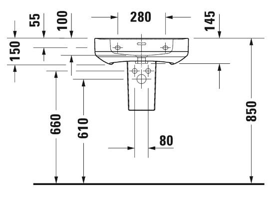 Duravit Soleil 55 h&aring;ndvask t/v&aelig;g