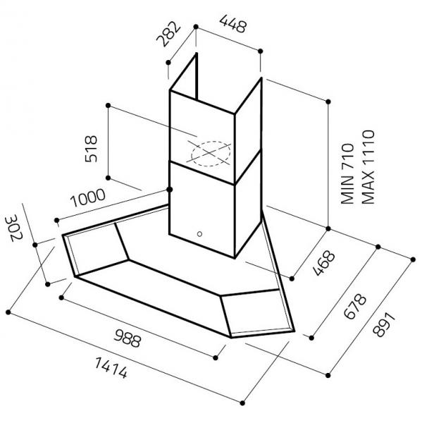 Eico Synthesis Emhætte til hjørnemontering - Rustfrit stål Eico Synthesis Emhætte til hjørnemontering - Rustfrit stål
