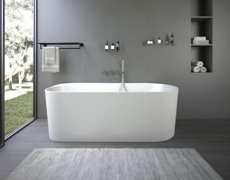 Ideavit Viva fritst&aring;ende badekar 1700 x 800 mm - Mat hvid