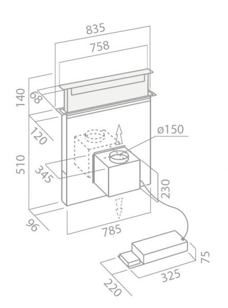 Eico Pandora X indbygget emh&aelig;tte t/ bordplade - Rustfrit st&aring;l