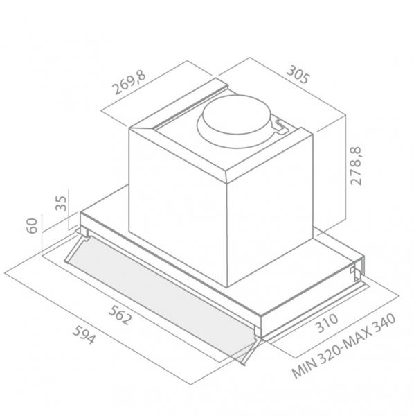 Eico Box In 60 emh&aelig;tte til indbygning - Rustfrit st&aring;l