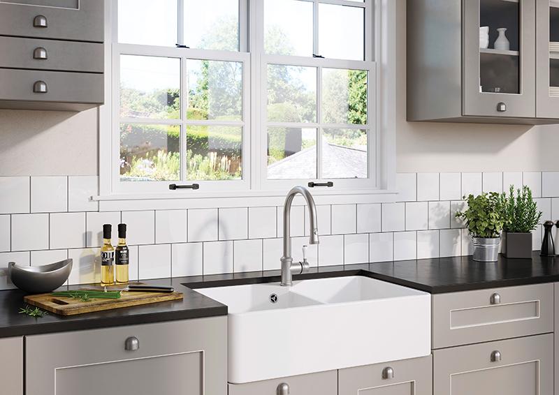 Blanco Villae Farmhouse 80 dobbelt køkkenvask i porcelæn Blanco Villae Farmhouse 80 dobbelt køkkenvask i porcelæn