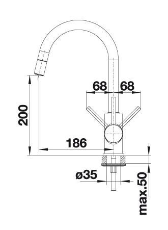 Blanco Mida-S k&oslash;kkenarmatur m/udtr&aelig;k - Sort mat