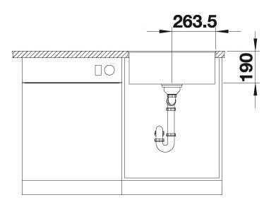 Blanco Subline 500-F PD k&oslash;kkenvask - Vulkangr&aring;