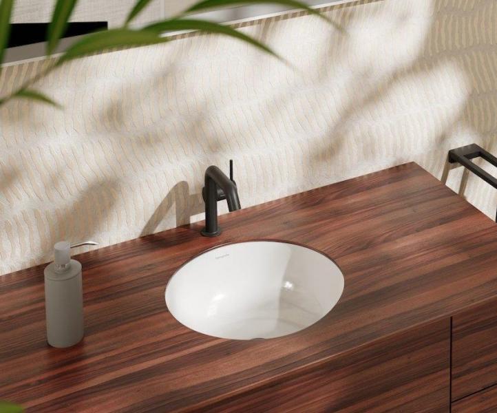 hansgrohe Xuniva S 35 h&aring;ndvask t/underlimning - Med overl&oslash;b - Uden hanehul