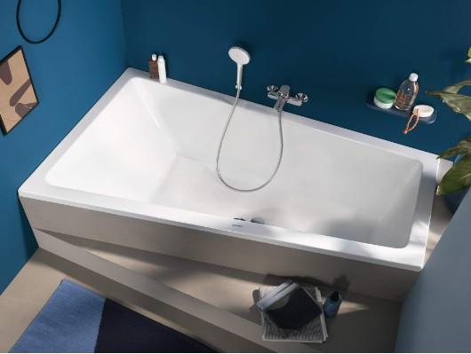 Duravit No.1 asymmetrisk badekar t/indbygning - 150 x 80 - H&oslash;jre - 1 rygl&aelig;n