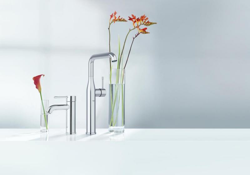 Grohe Essence New h&aring;ndvaskarmatur m/bundventil - B&oslash;rstet hard graphite