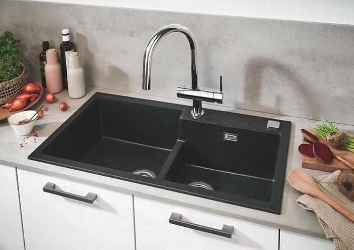 Grohe NEW Minta k&oslash;kkenarmatur m/udtr&aelig;k og Dual spray - Krom