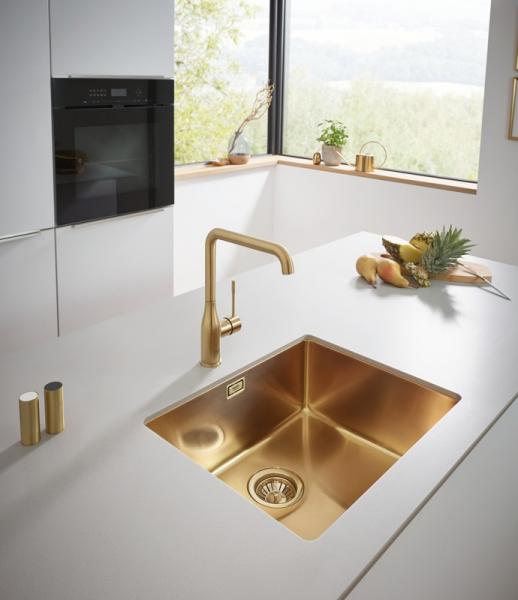 Grohe Essence New k&oslash;kkenarmatur - B&oslash;rstet cool sunrise